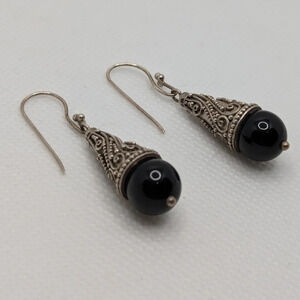 Indonesia Bali contemporary  onyx earrings